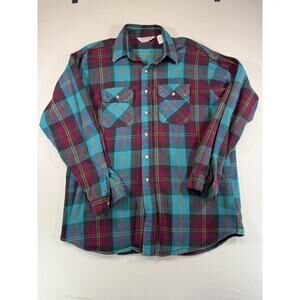 Vintage Field & Stream Flannel Shirt Men’s XL Tall USA Made Plaid Cotton